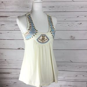 Cream Wet seal Tribal Top Size M